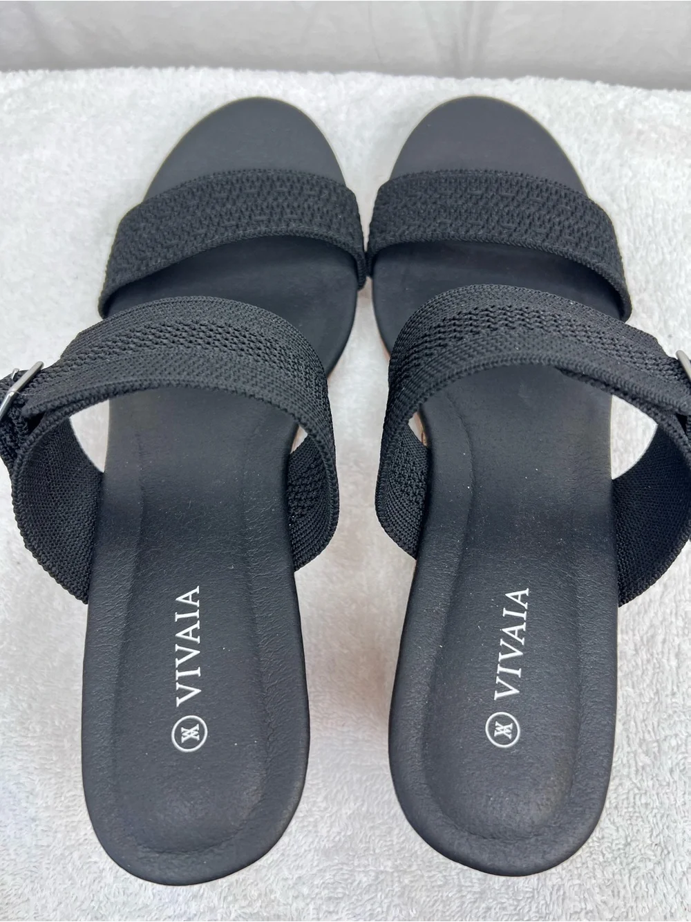 Vivaia Adjustable Strap Round-toe Wedge Sandals Sammy Size 40 (US 9) NEW Summer